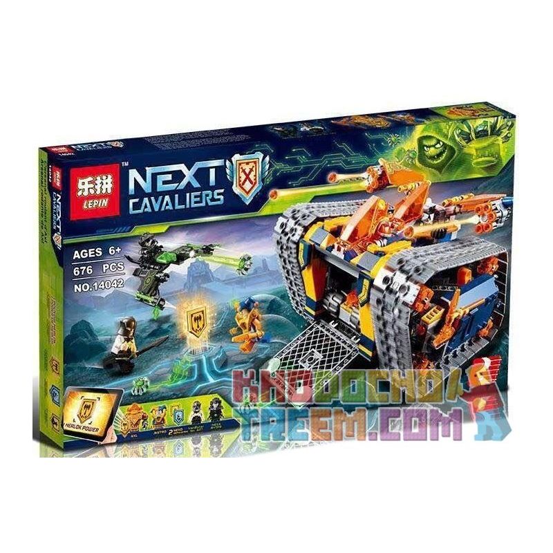 NOT Lego AXL'S ROLLING ARSENAL 72006 Bela Lari 10819 LEPIN 14042 xếp lắp ráp ghép mô hình ĐẠI BÁC LIÊN HÒAN CỦA AXL ARSENAL Nexo Knights Hiệp Sỹ Nexo 604 khối