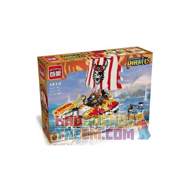 Enlighten 1312 Qman 1312 non  CHIẾN THUYỀN RỒNG CỦA CƯỚP BIỂN bộ đồ chơi xếp lắp ráp ghép mô hình Pirates Of The Caribbean LEGENDARY PIRATES Cướp Biển Vùng Caribe 464 khối