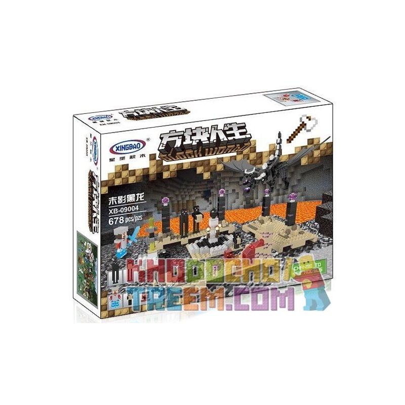 XINGBAO XB-09004 09004 XB09004 non  RỒNG ĐỊA NGỤC bộ đồ chơi xếp lắp ráp ghép mô hình Minecraft BLOCK WORLD Game Xây Dựng 678 khối