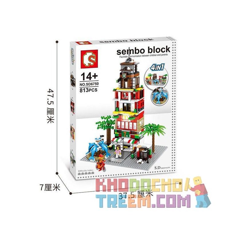 SEMBO SD6750 6750 Xếp hình kiểu  MODULAR BUILDINGS KFC Starbucks McDonalds 7-Eleven 4 Cửa Hàng ăn Nhanh Kết Hợp 813 khối SEMBO SD6750 6750 Xếp hình kiểu  MODULAR BUILDINGS KFC Starbucks McDonalds 7-Eleven 4 Cửa Hàng ăn Nhanh Kết Hợp 813 khối