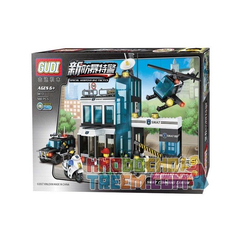 Enlighten 9413 Qman 9413 Xếp hình kiểu  MILITARY ARMY SWAT Police Command Center Trung Tâm Chỉ Huy Cảnh Sát 566 khối