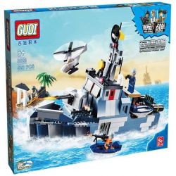 GUDI 8023 Xếp hình kiểu Lego MILITARY ARMY Offshore Picket Ship Navy Team Offshore Warning Ship Tàu Tuần Tra Biển 520 khối