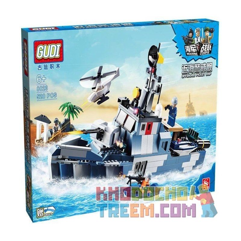 GUDI 8023 non  TÀU TUẦN TRA BIỂN bộ đồ chơi xếp lắp ráp ghép mô hình Military Army OFFSHORE PICKET SHIP Quân Sự Bộ Đội 520 khối GUDI 8023 non  TÀU TUẦN TRA BIỂN bộ đồ chơi xếp lắp ráp ghép mô hình Military Army OFFSHORE PICKET SHIP Quân Sự Bộ Đội 520 khối