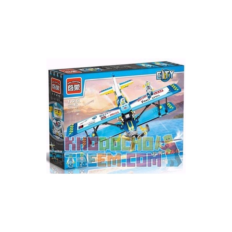 Enlighten 1125 Qman 1125 non  MÁY BAY BIỂU DIỄN bộ đồ chơi xếp lắp ráp ghép mô hình City Thành Phố 354 khối