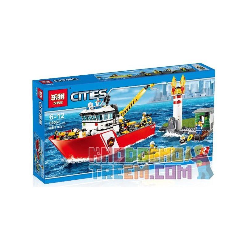 NOT Lego FIRE BOAT 60109 Bela Lari 10830 LEPIN 02057 xếp lắp ráp ghép mô hình THUYỀN CỨU HỎA LỚN City Thành Phố 412 khối