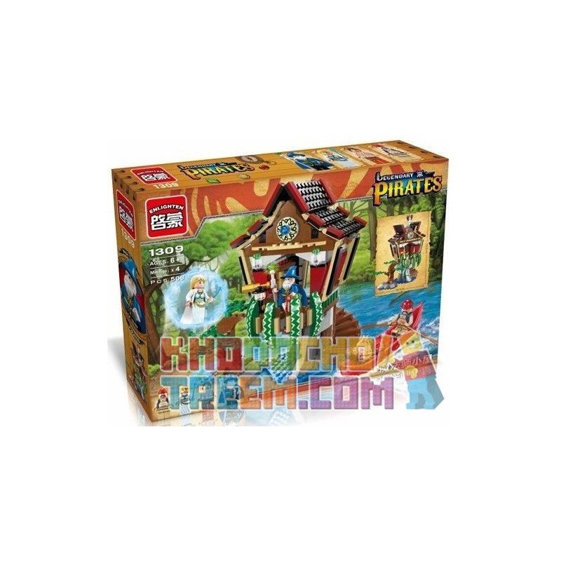 Enlighten 1309 Qman 1309 non  NGÔI NHÀ CỦA PHÙ THỦY bộ đồ chơi xếp lắp ráp ghép mô hình Pirates Of The Caribbean LEGENDARY PIRATES Cướp Biển Vùng Caribe 506 khối
