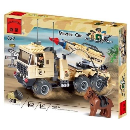 Enlighten 822 Qman 822 non  XE TẢI PHÓNG TÊN LỬA bộ đồ chơi xếp lắp ráp ghép mô hình Military Army COMBATZONES MISSILE CAR Quân Sự Bộ Đội 310 khối
