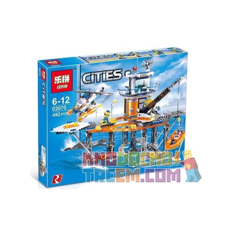 NOT Lego COAST GUARD PLATFORM 4210 LEPIN 02070 xếp lắp ráp ghép mô hình CẢNH SÁT GIÁM BỜ BIỂN NỀN TẢNG BẢO VỆ City Thành Phố 469 khối