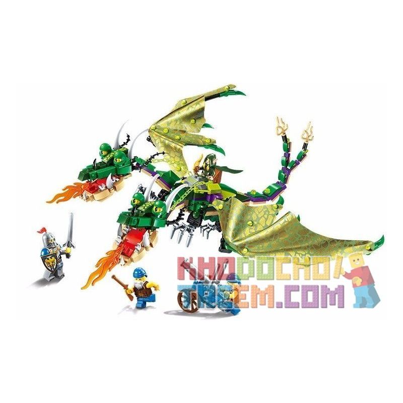 Enlighten 2311 Qman 2311 non Lego RỒNG 2 ĐẦU TỈNH GIẤC bộ đồ chơi xếp lắp ráp ghép mô hình Nexo Knights THE WAR OF GLORY AWAKENED TWIN DRAGON Hiệp Sỹ Nexo 469 khối