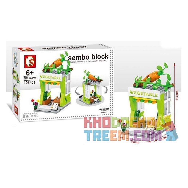 SEMBO SD6054 6054 SD6055 6055 SD6056 6056 SD6057 6057 non  BỘ 4 CỬA HÀNG TRANG SỨC ÂM NHẠC THỰC PHẨM RAU CỦ bộ đồ chơi xếp lắp ráp ghép mô hình Mini Modular SEMBO BLOCK CARTRIER MUSICAL SHOP NOSTLE VEGETABLE Đường Phố Thu Nhỏ 140 khối