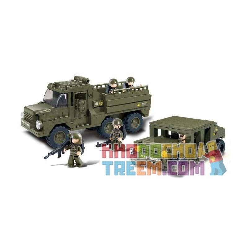 SLUBAN M38-B0306 B0306 0306 M38B0306 38-B0306 non Lego XE TẢI CHỞ QUÂN + HUMMER bộ đồ chơi xếp lắp ráp ghép mô hình Military Army ARMY RANGER Quân Sự Bộ Đội 379 khối