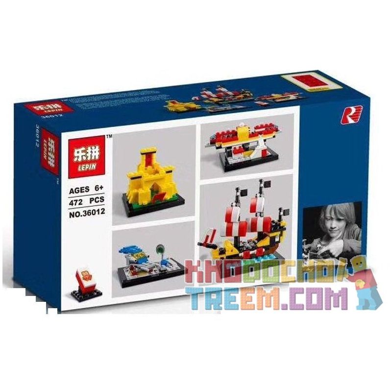 NOT Lego 60 YEARS OF THE LEGO BRICK 40290 LEPIN 36012 xếp lắp ráp ghép mô hình XE ĐƯA ĐÓN SÂN BAY LÂU ĐÀI VÀNG BIỂN ĐEN BARRACUDA 60 NĂM GẠCH LEGO Promotional Khuyến Mại 421 khối