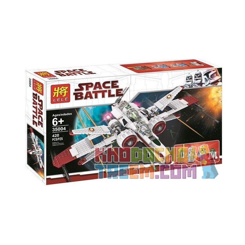 NOT Lego ARC-170 STARFIGHTER 8088 LELE 35004 xếp lắp ráp ghép mô hình MÁY BAY CHIẾN ĐẤU ARC-170 Star Wars Chiến Tranh Giữa Các Vì Sao 396 khối