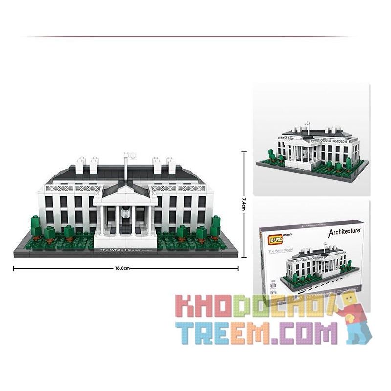 LOZ 1013 Xếp hình kiểu Nanoblock ARCHITECTURE The White House Nhà Trắng 588 khối
