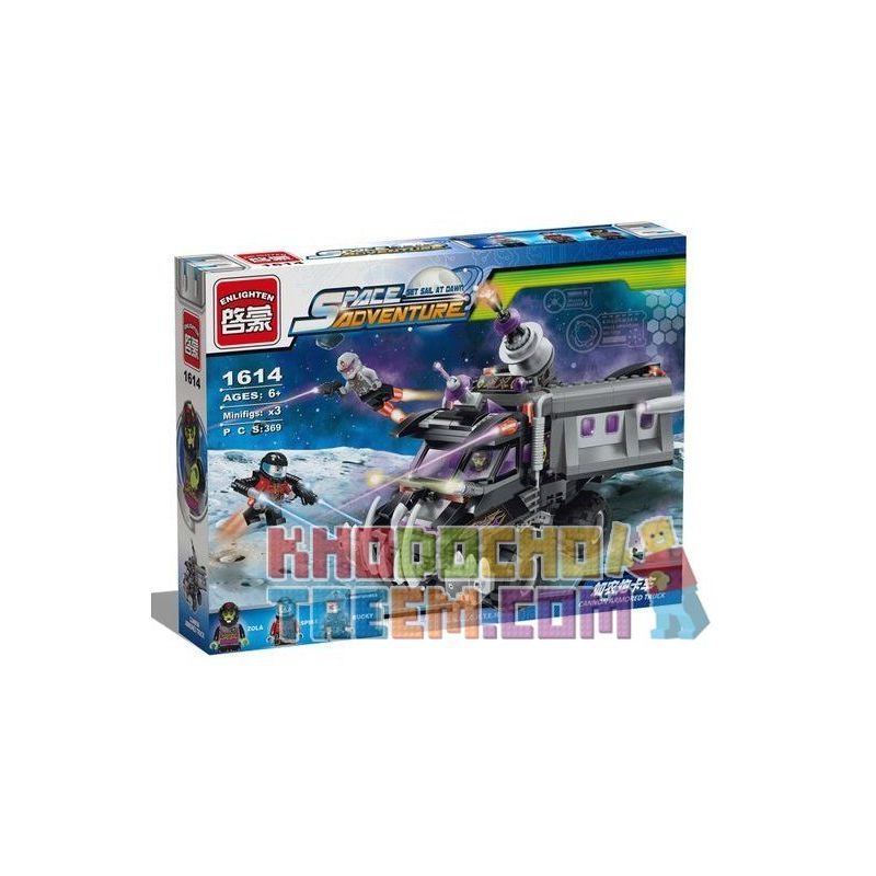Enlighten 1614 Qman 1614 non  XE TẢI BỌC THÉP CÓ PHÁO bộ đồ chơi xếp lắp ráp ghép mô hình Space Adventure SPACE ADVENTURE CANNON ARMORED TRUCK Thám Hiểm Không Gian 369 khối