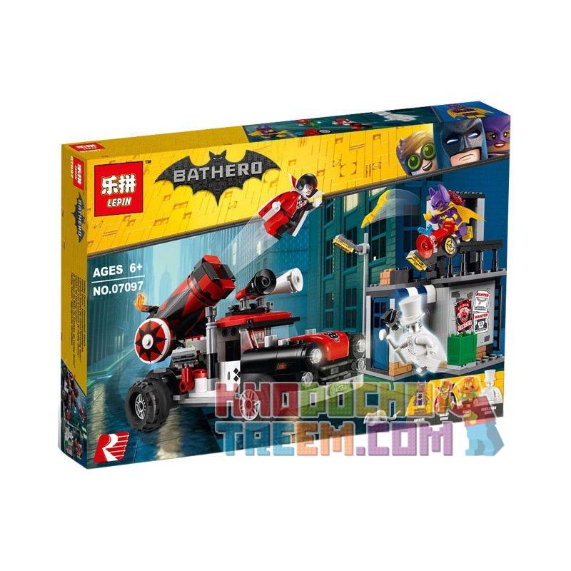 NOT Lego HARLEY QUINN CANNONBALL ATTACK 70921 Bela Lari 10880 LEPIN 07097 SHENG YUAN/SY 1012 xếp lắp ráp ghép mô hình XE BẮN PHÁO HARLEY QUINN CUỘC TẤN CÔNG BẰNG SÚNG THẦN CỦA The Lego Batman Movie Người Dơi Bảo Vệ Gotham 425 khối