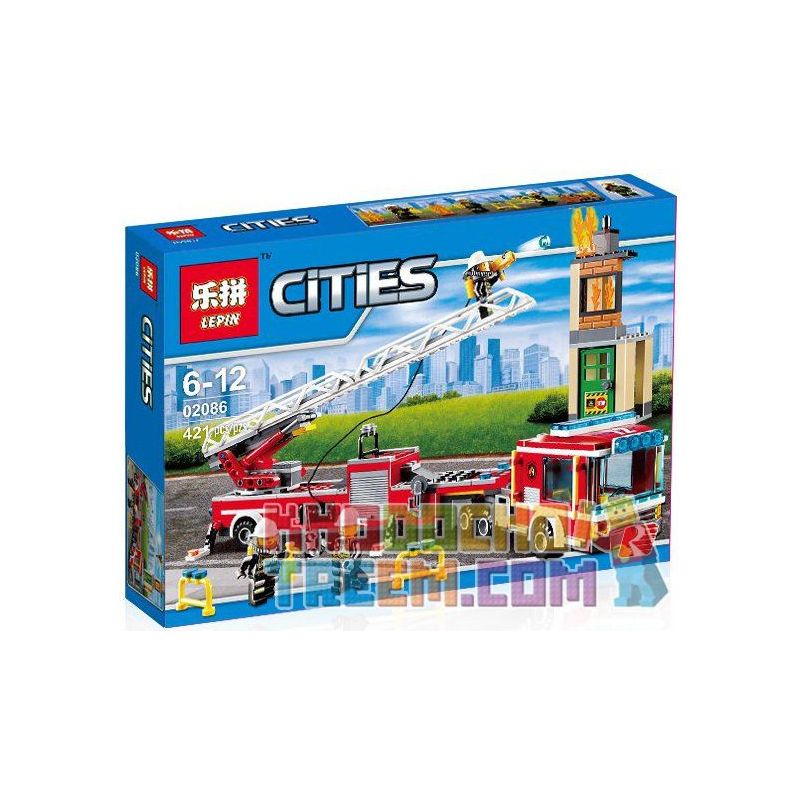 NOT Lego FIRE ENGINE 60112 LEPIN 02086 WANGE/LIGAO/DR.LUCK 3625 xếp lắp ráp ghép mô hình CHIẾC XE CỨU HỎA MÁY BƠM NƯỚC City Thành Phố 376 khối