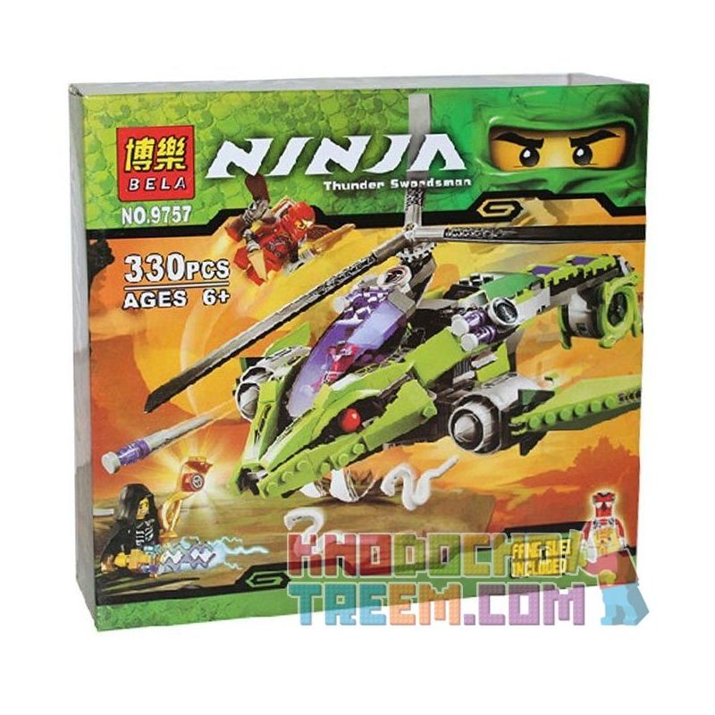 NOT Lego RATTLECOPTER 9443 Bela 9757 Lari 9757 xếp lắp ráp ghép mô hình TRỰC THĂNG MÃNG XÀ The Lego Ninjago Movie Ninja Lốc Xoáy 327 khối