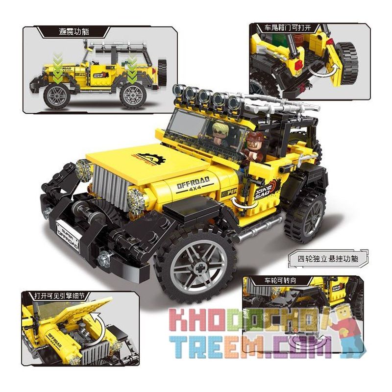 XINGBAO XB-03024 03024 XB03024 non  SIÊU XE ĐỊA HÌNH JEEP bộ đồ chơi xếp lắp ráp ghép mô hình Offroad Adventure SUPER OFFROAD ADVENTURE Đua Địa Hình 610 khối