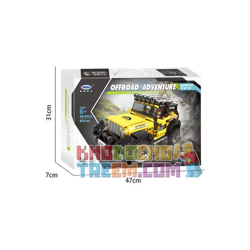XINGBAO XB-03024 03024 XB03024 non  SIÊU XE ĐỊA HÌNH JEEP bộ đồ chơi xếp lắp ráp ghép mô hình Offroad Adventure SUPER OFFROAD ADVENTURE Đua Địa Hình 610 khối