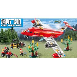 GUDI 9216 Xếp hình kiểu Lego CITY Fire Plane Máy Bay Cứu Hỏa Chữa Cháy Rừng 522 khối