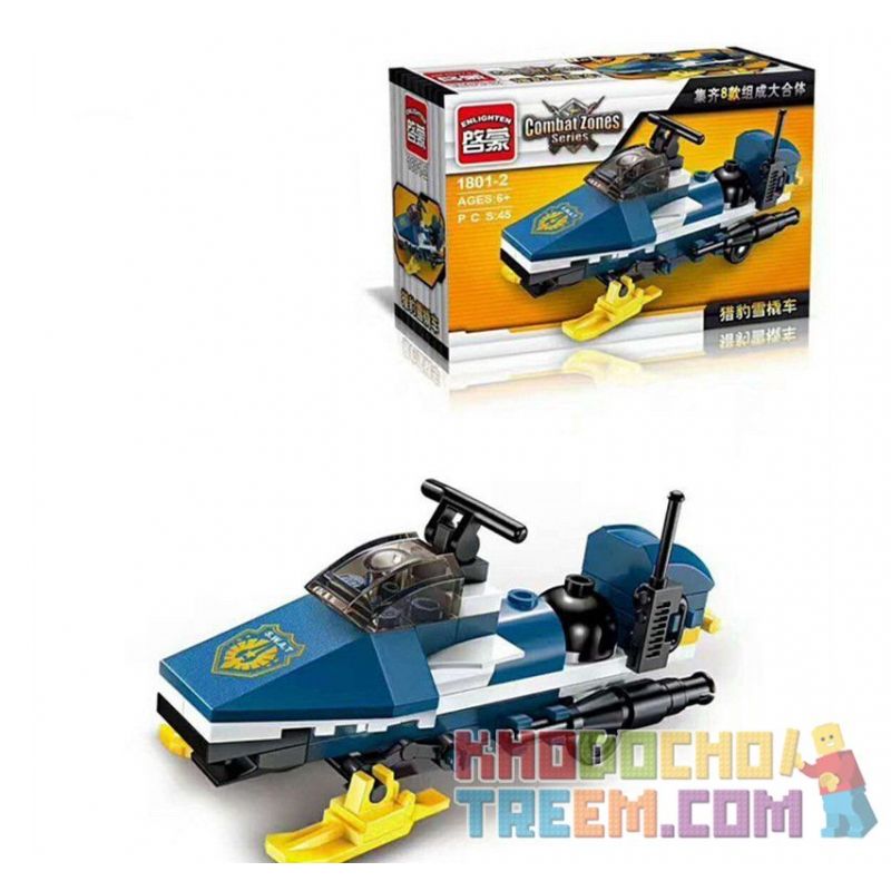 Enlighten 1801 Qman 1801 non  MÁY BAY TRỰC THĂNG VŨ BÃO 8 TRONG 1 bộ đồ chơi xếp lắp ráp ghép mô hình Transformers COMBAT ZONES SERIES Robot Đại Chiến Người Máy Biến Hình 381 khối