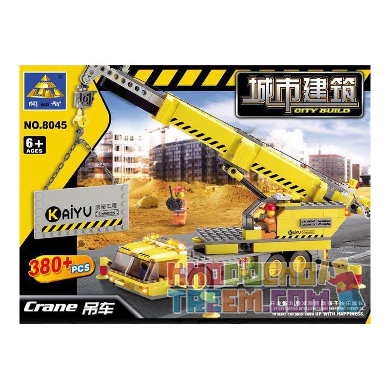 Kazi KY8045 8045 Xếp hình kiểu  CITY Crane Cần Trục Di động 380 khối