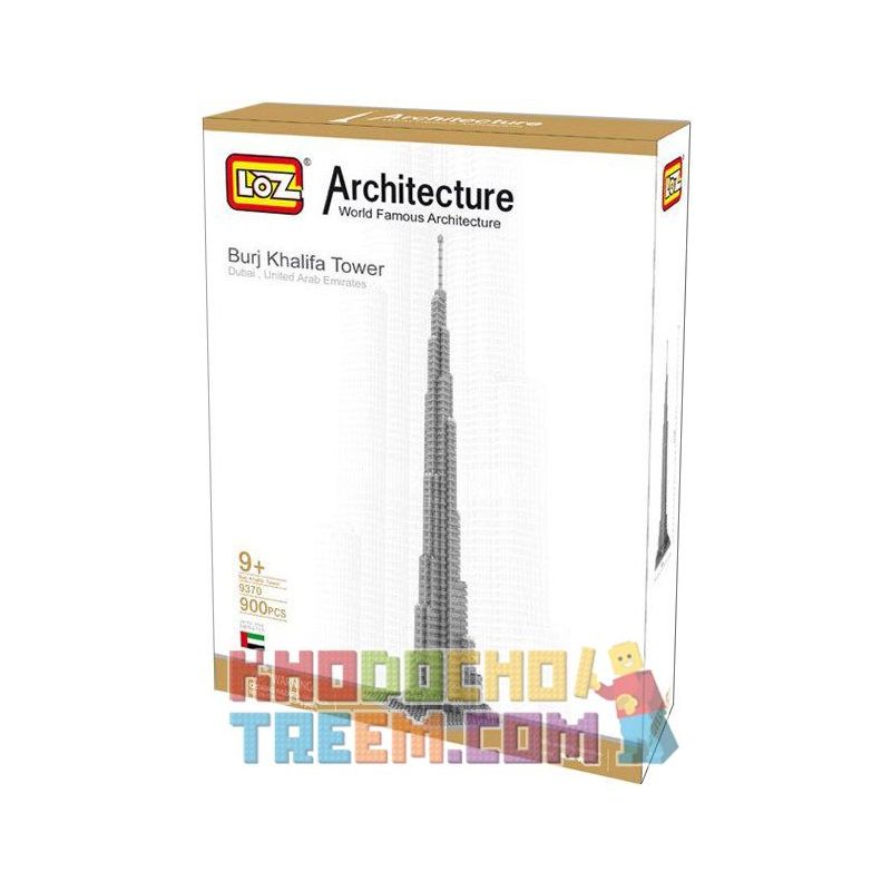 LOZ 9370 Xếp hình kiểu Nanoblock ARCHITECTURE Burj Khalifa Tháp Khalifa 890 khối