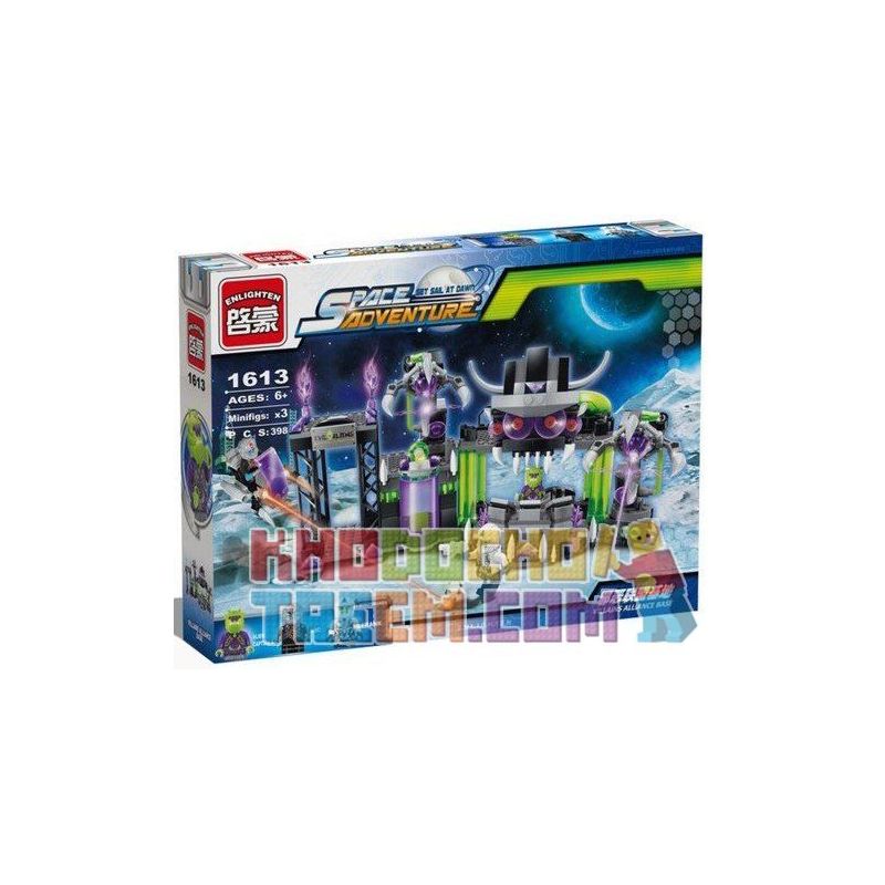 Enlighten 1613 Qman 1613 non  CĂN CỨ BỌN TỘI PHẠM bộ đồ chơi xếp lắp ráp ghép mô hình Space Adventure SPACE ADVENTURE VILLAINS ALLIANCE BASE Thám Hiểm Không Gian 398 khối