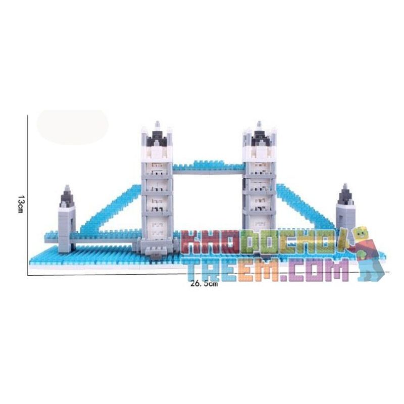 LOZ 9371 Xếp hình kiểu Nanoblock ARCHITECTURE London Tower Bridge Cầu Tháp Luân Đôn 570 khối