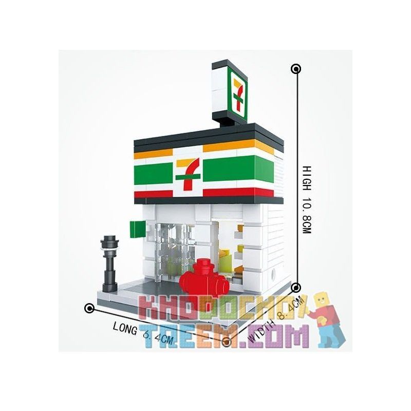 HSANHE 6401 Xếp hình kiểu Lego MINI MODULAR 7 Days Supermarket Siêu Thị 7 Days 199 khối