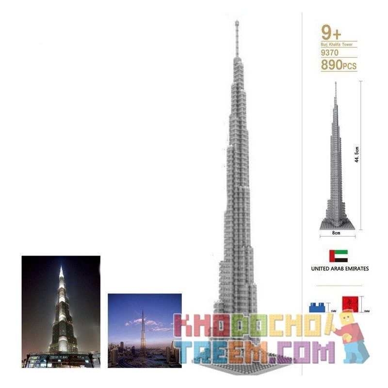 LOZ 9370 Xếp hình kiểu Nanoblock ARCHITECTURE Burj Khalifa Tháp Khalifa 890 khối