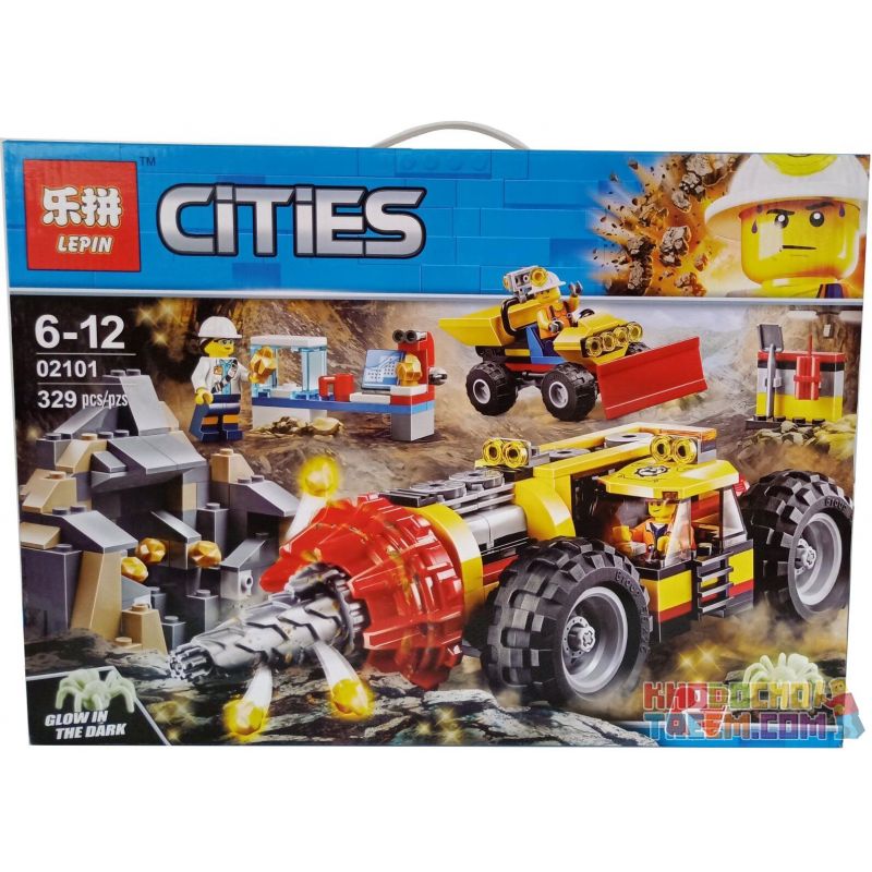 NOT Lego MINING HEAVY DRILLER 60186 Bela Lari 10875 LEPIN 02101 SHENG YUAN/SY 6960 xếp lắp ráp ghép mô hình MÁY KHOAN MỎ HẠNG NẶNG KHAI THÁC City Thành Phố 294 khối