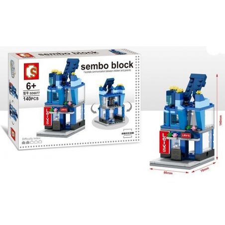 SEMBO SD6076 6076 SD6077 6077 SD6078 6078 SD6079 6079 non  BỘ 4 CỬA HÀNG THỜI TRANG GIẢI KHÁT DỤNG CỤ LÀM BẾP bộ đồ chơi xếp lắp ráp ghép mô hình Mini Modular SEMBO BLOCK D&G Đường Phố Thu Nhỏ 140 khối
