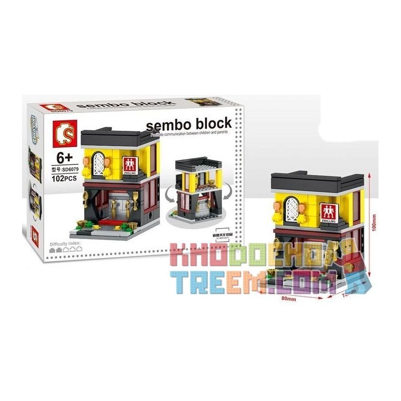 SEMBO SD6076 6076 SD6077 6077 SD6078 6078 SD6079 6079 non  BỘ 4 CỬA HÀNG THỜI TRANG GIẢI KHÁT DỤNG CỤ LÀM BẾP bộ đồ chơi xếp lắp ráp ghép mô hình Mini Modular SEMBO BLOCK D&G Đường Phố Thu Nhỏ 140 khối