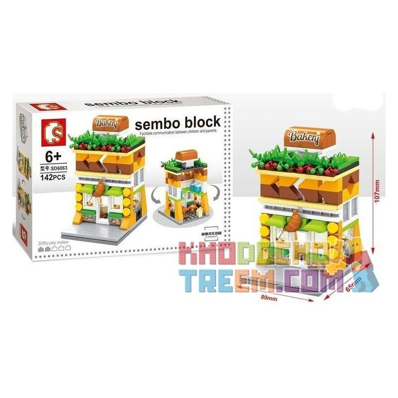 SEMBO SD6062 6062 SD6063 6063 SD6064 6064 SD6065 6065 non  BỘ 4 CỬA HÀNG QUẦN ÁO BÁNH NGỌT KHOAI TÂY CHIÊN MÁY TÍNH bộ đồ chơi xếp lắp ráp ghép mô hình Mini Modular SEMBO BLOCK BAKERY FRIES Đường Phố Thu Nhỏ 143 khối