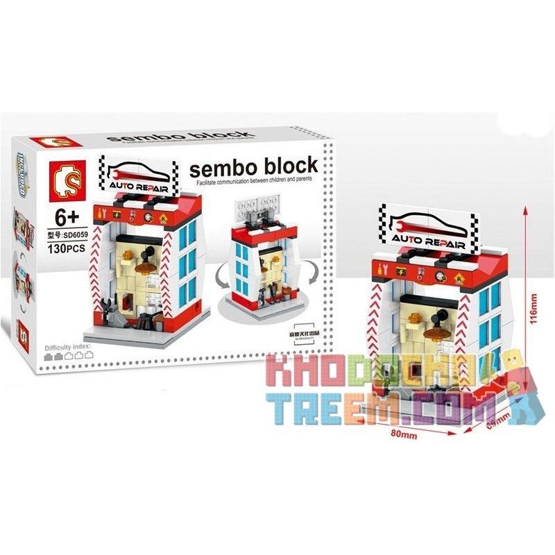 SEMBO SD6058 6058 SD6059 6059 SD6060 6060 SD6061 6061 non  BỘ 4 CỬA HÀNG ĐIỆN THOẠI SỬA CHỮA XE HƠI THỂ THAO GAME bộ đồ chơi xếp lắp ráp ghép mô hình Mini Modular SEMBO BLOCK AUTO REPAIR SPORTS GAME Đường Phố Thu Nhỏ 154 khối