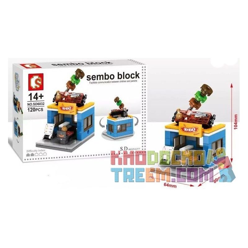 SEMBO SD6030 6030 SD6031 6031 601518 SD6032 6032 SD6033 6033 non  CHUỖI CỬA HÀNG ĐỒ TRANG SỨC BÁNH VÀ NHÀ SÁCH bộ đồ chơi xếp lắp ráp ghép mô hình Mini Modular SEMBO BLOCK DIOR HOLIDAY STREET CAKE SHOP BBQ BOOK STORE Đường Phố Thu Nhỏ 120 khối