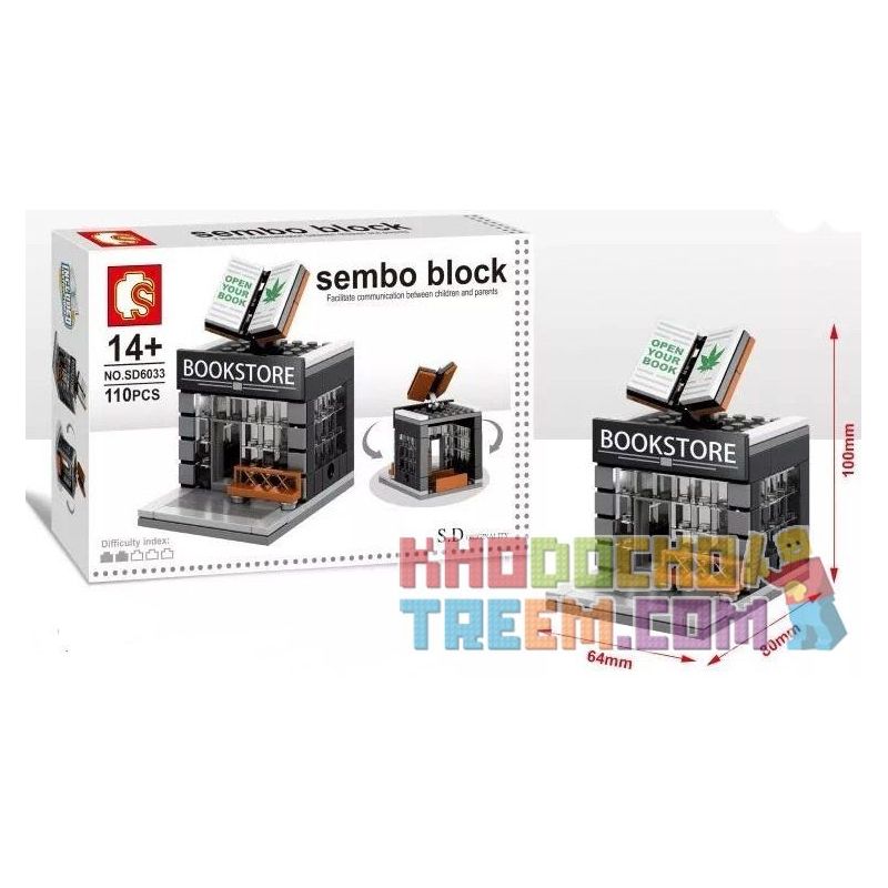 SEMBO SD6030 6030 SD6031 6031 601518 SD6032 6032 SD6033 6033 non  CHUỖI CỬA HÀNG ĐỒ TRANG SỨC BÁNH VÀ NHÀ SÁCH bộ đồ chơi xếp lắp ráp ghép mô hình Mini Modular SEMBO BLOCK DIOR HOLIDAY STREET CAKE SHOP BBQ BOOK STORE Đường Phố Thu Nhỏ 120 khối