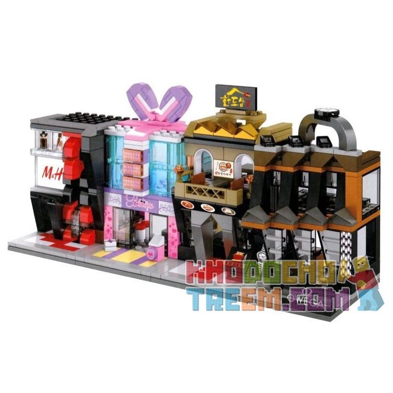 SEMBO SD6042 6042 SD6043 6043 SD6044 6044 601519 SD6045 6045 non Lego HỆ THỐNG CỬA HÀNG LÀM ĐẸP OMEGA H&M bộ đồ chơi xếp lắp ráp ghép mô hình Mini Modular SEMBO BLOCK M&H HOLIDAY STREET GIFT HOUSE OWEGA Đường Phố Thu Nhỏ 125 khối