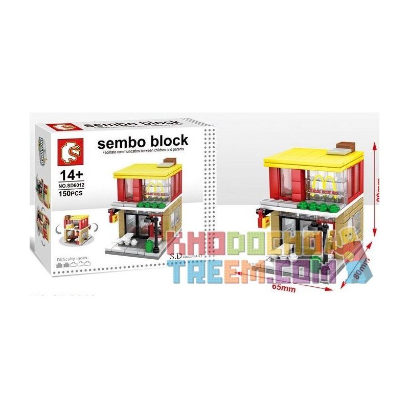 SEMBO SD6010 6010 SD6011 6011 SD6012 6012 SD6013 6013 601509 non  CÁC CỬA HÀNG VUI NHỘN TRÊN PHỐ bộ đồ chơi xếp lắp ráp ghép mô hình Mini Modular SEMBO BLOCK KFC HAAGENDAZS ICE-CREAM MCDONALD'S HOLIDAY STREET COFFEE HOUSE Đường Phố Thu Nhỏ 150 khối