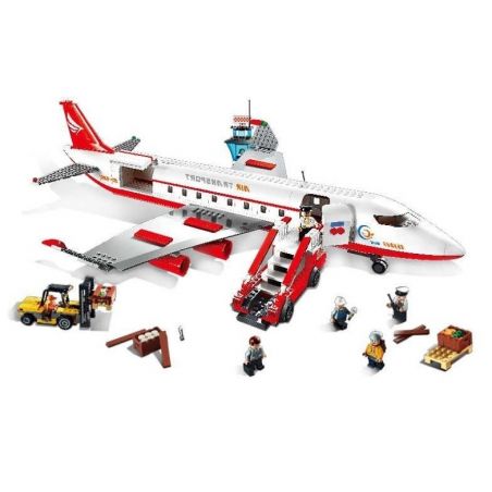 GUDI 8913 non  MÁY BAY CHỞ KHÁCH CỠ LỚN HẠ CÁNH XUỐNG SÂN bộ đồ chơi xếp lắp ráp ghép mô hình City Thành Phố 856 khối