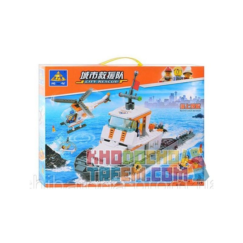 Kazi KY85008 85008 non  ĐỘI TÌM KIẾM CỨU HỘ TRÊN BIỂN bộ đồ chơi xếp lắp ráp ghép mô hình City CITY RESCUE MARITIME SEARCH AND Thành Phố 433 khối