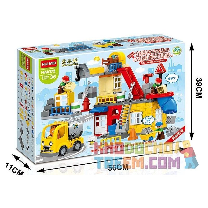 HUIMEI STAR CITY XING DOU CHENG HM073 Xếp hình kiểu    Construction Engineering Team Đội Thợ Xây Nhà 102 khối