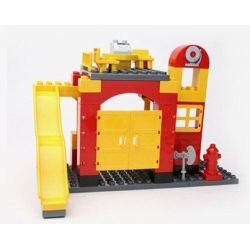 NOT Lego Duplo DUPLO 6168 Fire Station, HYSTOYS HONGYUANSHENG AOLEDUOTOYS  GM-5010C 5010C GM5010C HG-1267 1267 HG1267 HG-1267B 1267B HG1267B Xếp hình Trụ Sở Cứu Hỏa Với Xe Bán Tải Cứu Hỏa 69 khối