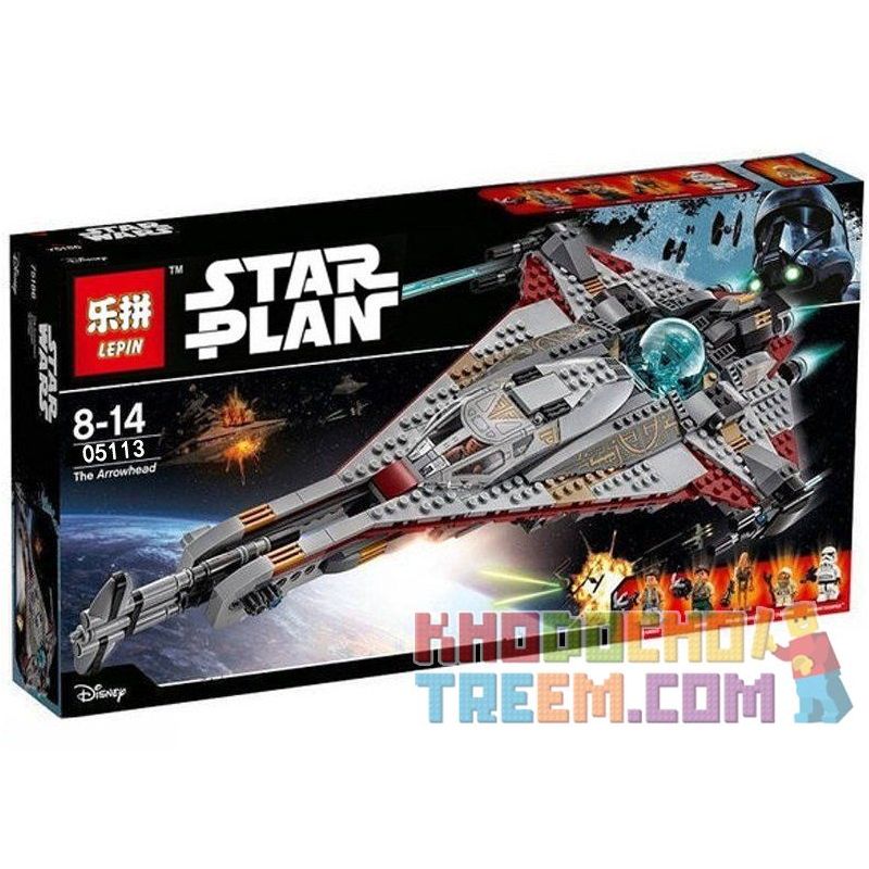 NOT Lego THE ARROWHEAD 75186 LEPIN 05113 xếp lắp ráp ghép mô hình PHI THUYỀN MŨI TÊN ĐẦU Star Wars Chiến Tranh Giữa Các Vì Sao 775 khối