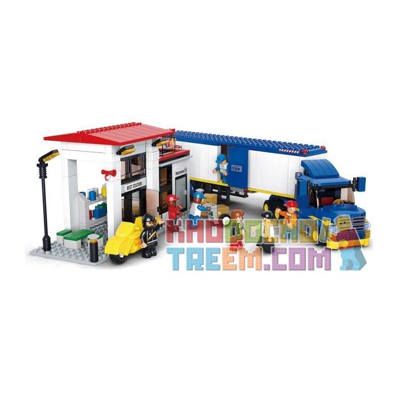 SLUBAN M38-B0318 B0318 0318 M38B0318 38-B0318 Xếp hình kiểu Lego CITY Heavy Van Truck Xe Container Chở Hàng 537 khối