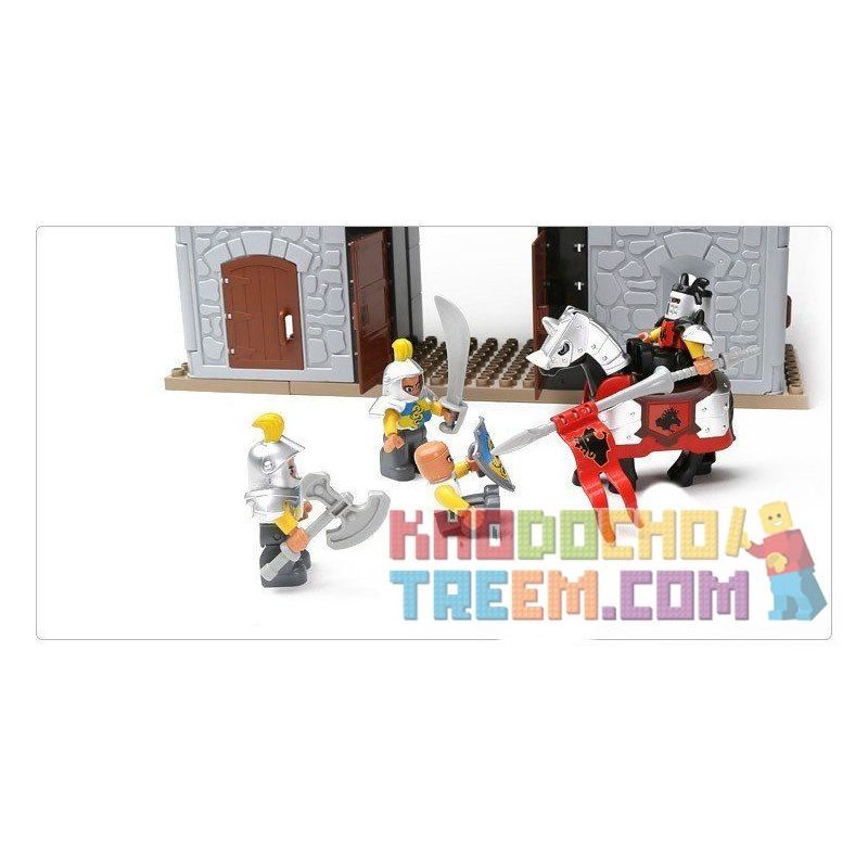 HYSTOYS HONGYUANSHENG AOLEDUOTOYS HG-1312 1312 HG1312 Xếp hình kiểu    Castle Đánh Chiếm Lâu đài Trung Cổ 2 Tầng 82 khối