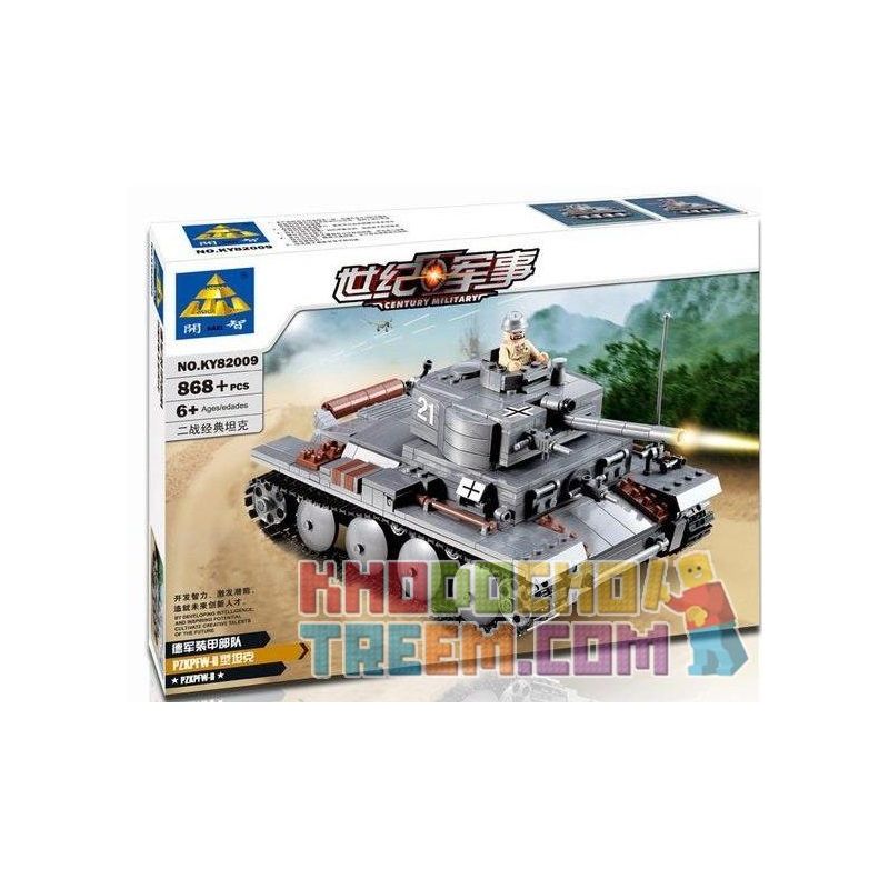 Kazi KY82009 82009 non  XE TĂNG ĐỨC CON BÁO 2 bộ đồ chơi xếp lắp ráp ghép mô hình Century Military CENTURY MILITARY PZKPFW-II Quân Đội Thế Kỷ 868 khối