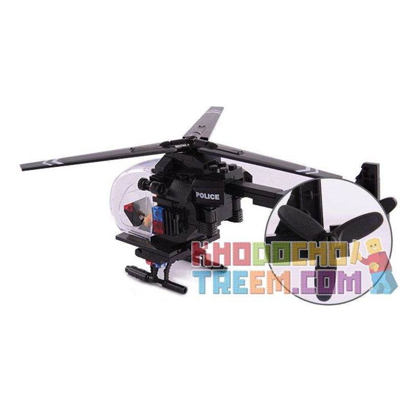 WOMA C0532 0532 Xếp hình kiểu  SWAT SPECIAL FORCE SWAT Team Force Trực Thăng Phối Hợp Xe Chở Lính đặc Nhiệm 593 khối